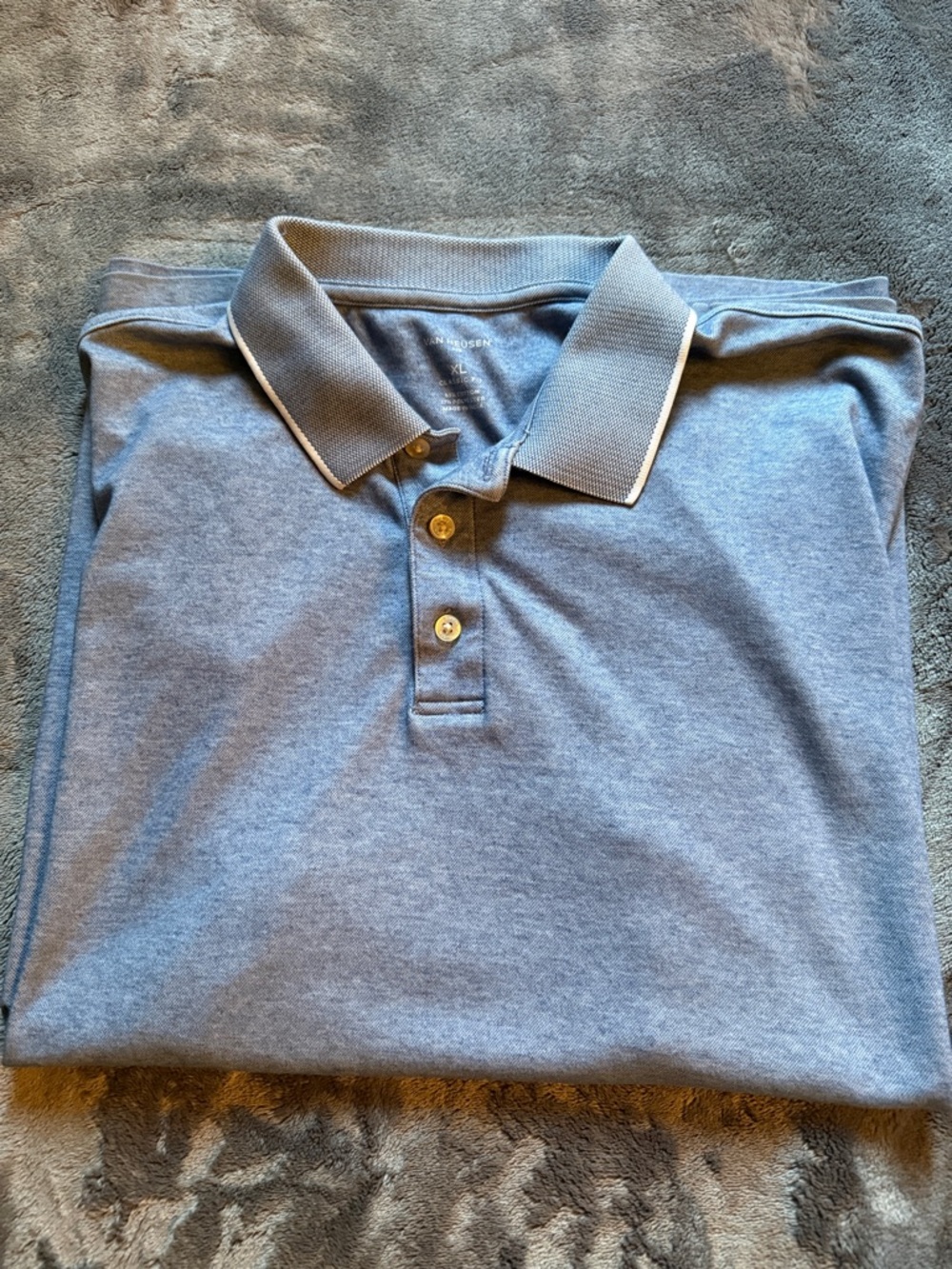 Van Heusen Blue Polo with Contrast Trim Size XL